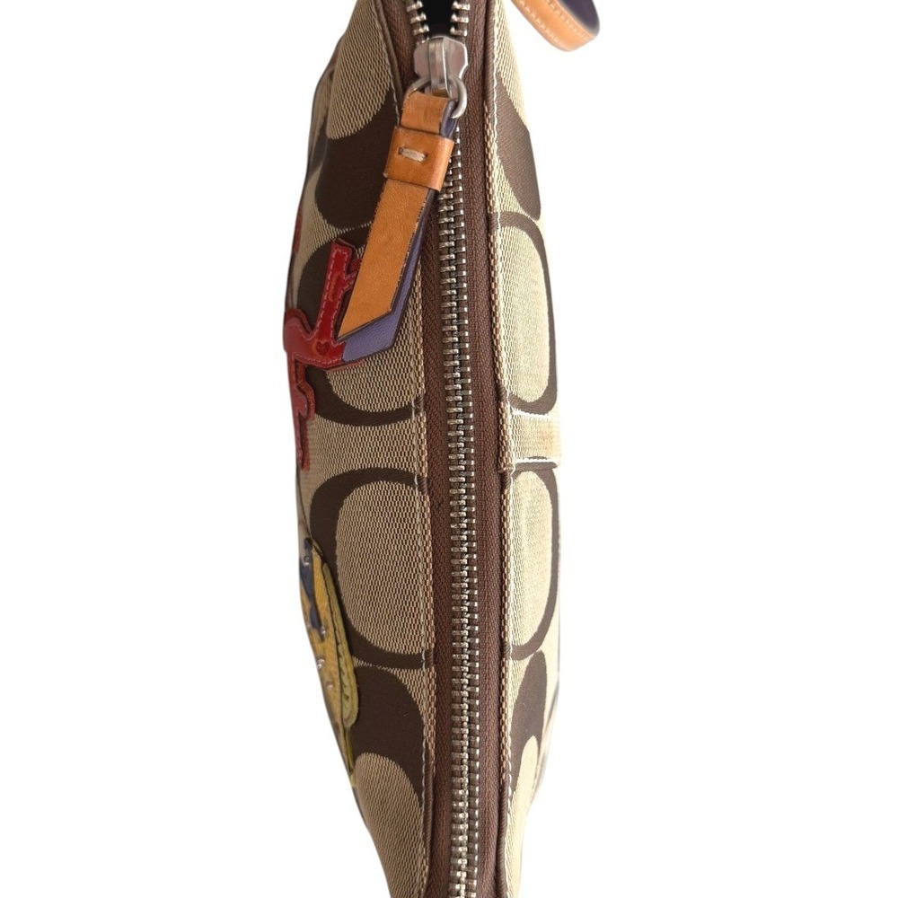 Coach Hamptons "Under the Sea" Fish Coral Shoulder Bag Purple Suede H05Q-1491 - Picture 10 of 13
